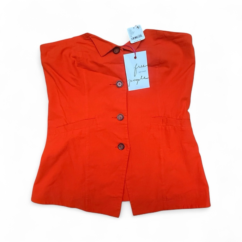 Free People Bright Orange short suit set